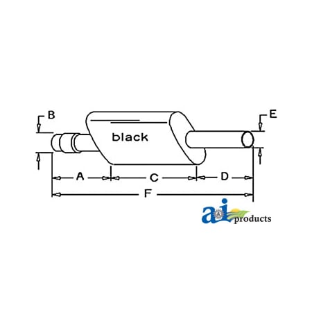 A & I Products Muffler (2-1/4" Inlet) 39" x9" x5.5" A-K302951